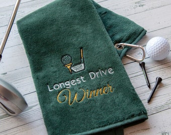 Longest Drive Winner Novelty Golf Towel - Golf Competition Prize