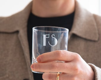 Personalised Art Deco Style Whiskey Glass