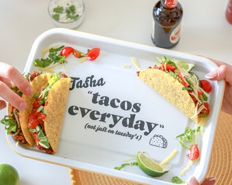 Personalised Tacos Enamel Serving Tray