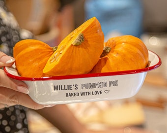 Personalised Enamel Baking Pie Dish