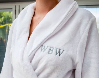 Personalised Supersoft Fleece Dressing Gown - Embroider Your Initials