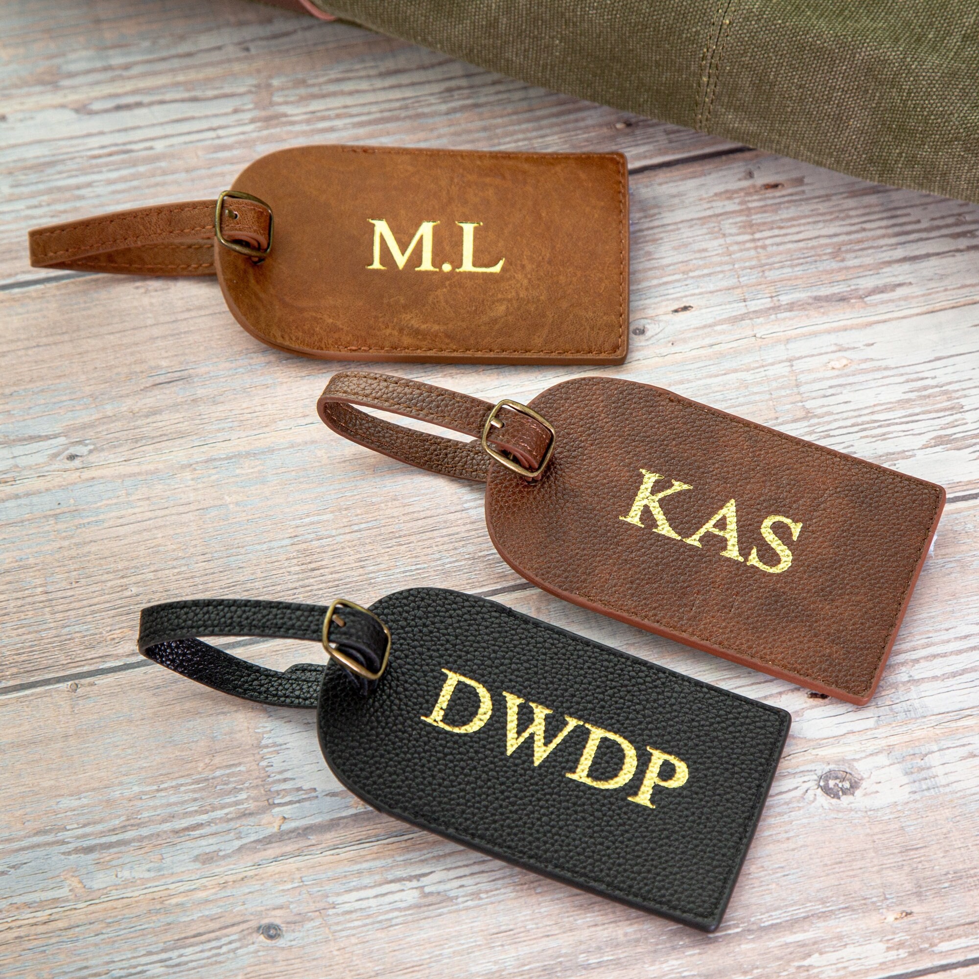 Personalised Faux Leather Luggage Tag, Nu Hide Style