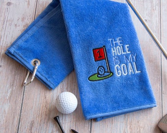 The Hole Is My Goal Novelty Golf Towel - Father's Day Gift