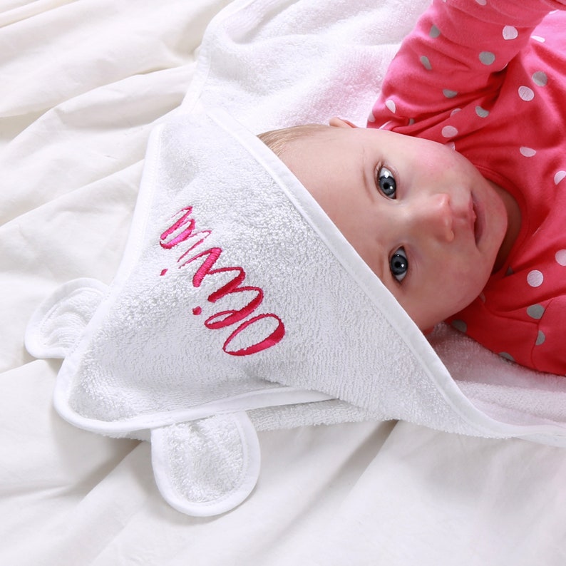 Serviette de bébé personnalisée à capuchon avec oreilles Etsy