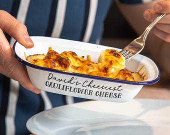 Engraved Enamel Baking Dish