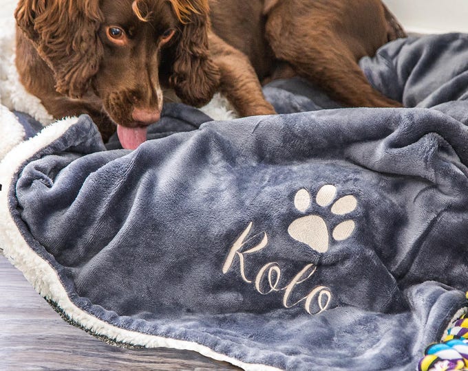 Personalised Luxury Sherpa Dog Blanket