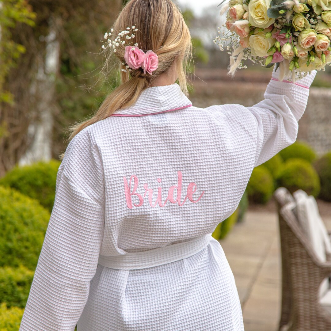 Personalised Bridal Waffle Dressing Gown - Etsy UK