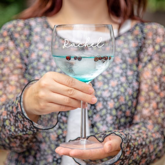 Verre à gin personnalisé avec nom, Grand ballon gin & tonic verres avec  texte Cadeau unique pour elle pour le cadeau de la fête des mères  Royaume-Uni