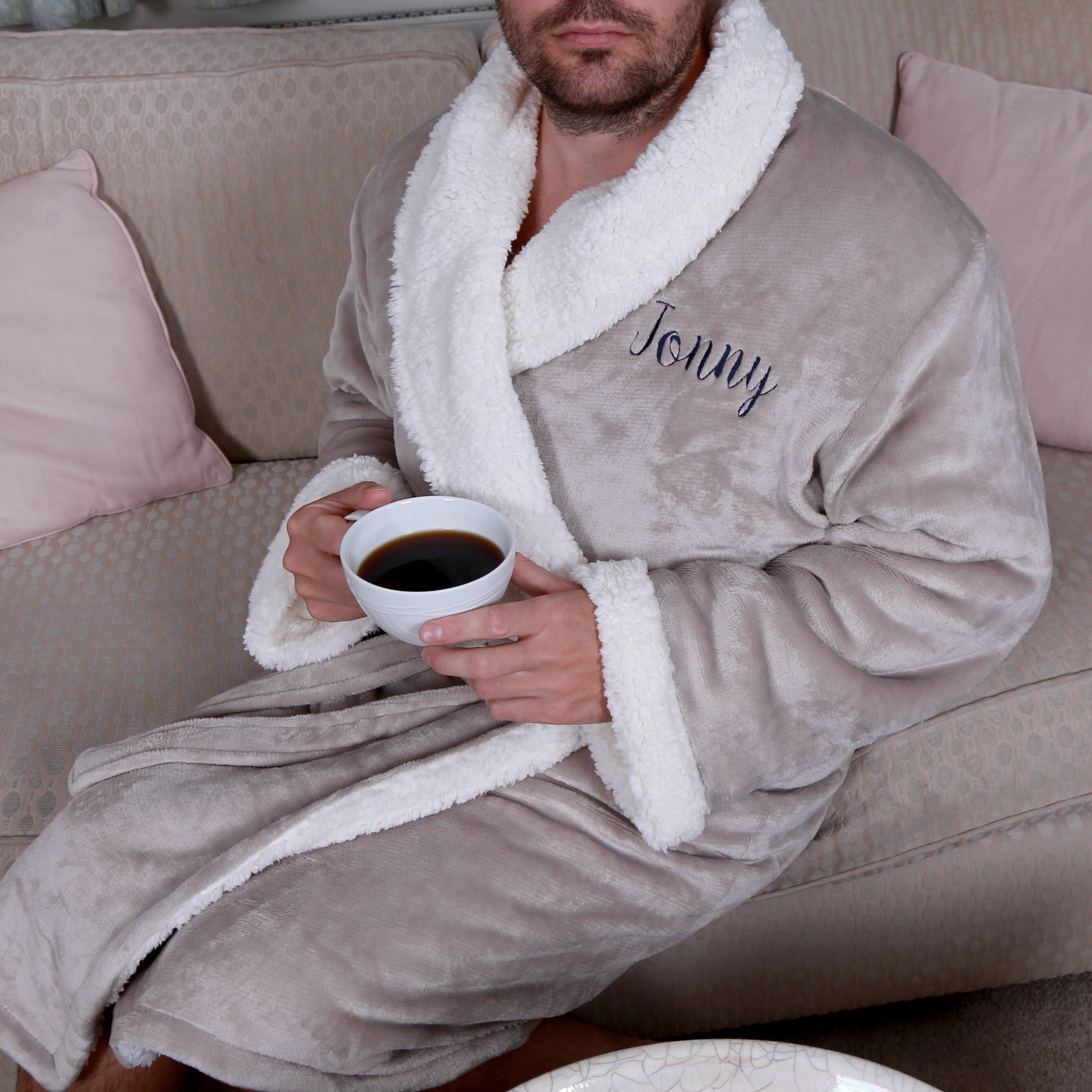 super soft personalised dressing gown