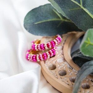Beaded hoop earrings