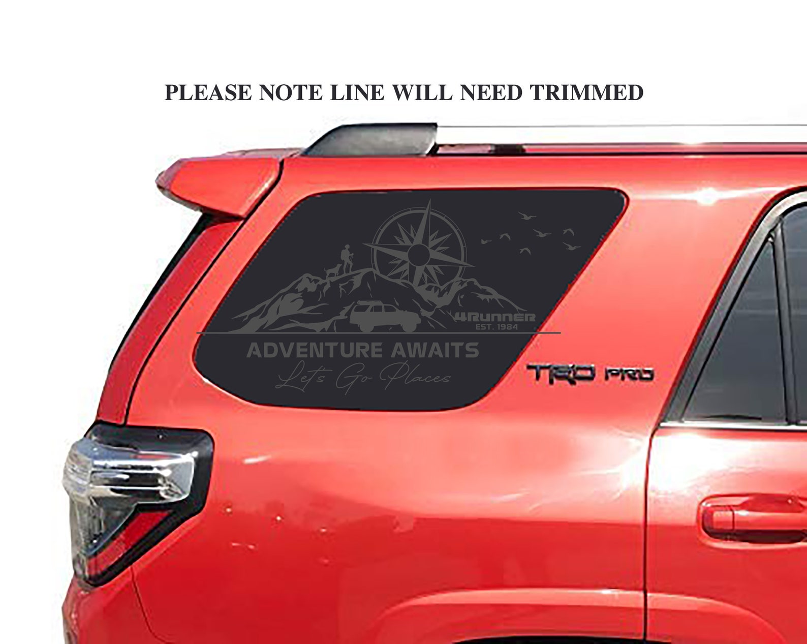 Toyota 4Runner Vinyl Window Decal Minor Trimming Required on Etsy