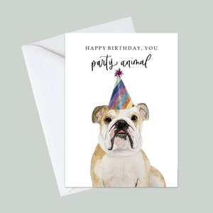 Bulldog Birthday Card