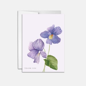 Watercolor Violet Thank You Card