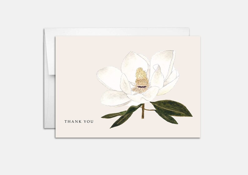 Set of Six Watercolor Floral Thank You Cards Horizontal - Etsy