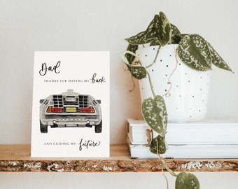 Back to the Future inspired Delorean - Funny Father's Day Card