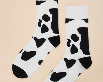 Cute Aesthetic Cow Print Socks