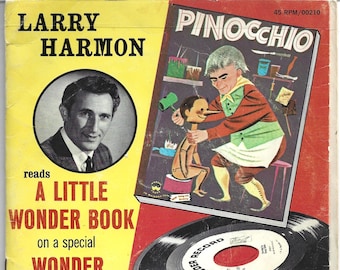Pinocchio - A Little Wonder Book and Record Set Read by Larry Harmon - Golden Records 1954