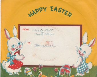 Happy Easter - The Bunny Easter Party 78 RPM 7 Inch Children&#39;s Picture Record, Late 40s Early 50s - Tested Good