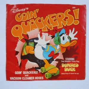 Disney&#39;s Goin&#39; Quackers! Donald Duck - Rare 45 RPM 7 Inch Record 1980