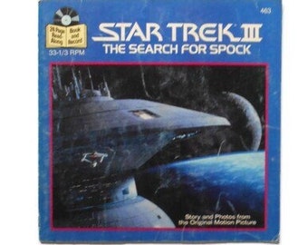 Star Trek III The Search For Spock Book and Record Set - 33 RPM 7 INCH Record 1984 - Buena Vista Records