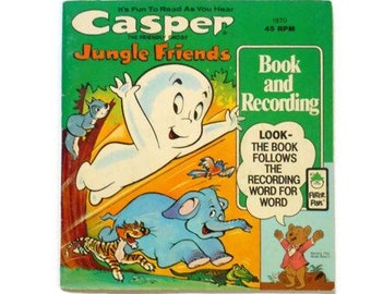 Casper, Jungle Friends Book and Record Set - Peter Pan Records 1973