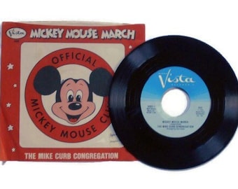 Micky Mouse March/Mouseketeer (Alma Mater) 45 RPM Record 1974