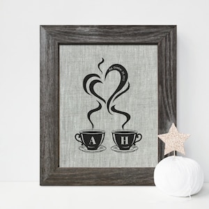 12th Linen Anniversary gift, 12 Years Together Print