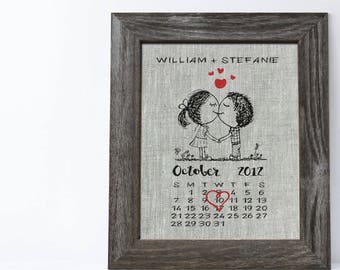12th Linen Anniversary Gift, Cute Calendar