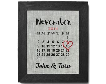 12th Linen Anniversary gift, Calendar