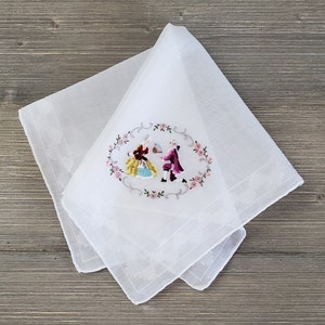 Marriage Proposal Hankie, Embroidered Vintage Handkerchief, Bride's Keepsake, Wedding Shower or Engagement Gift image 1