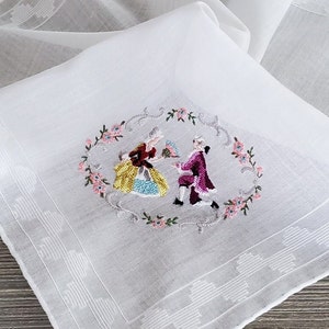 Marriage Proposal Hankie, Embroidered Vintage Handkerchief, Bride's Keepsake, Wedding Shower or Engagement Gift image 2