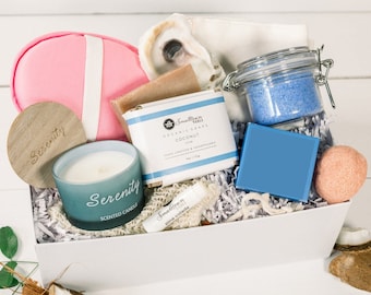 Thank You Spa Gift Box, Beach Candle, Handmade Soap, Oyster Shell