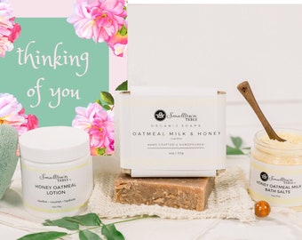 Handmade Spa Gift Set: Honey Oatmeal Goat Milk Soap & Body Butter