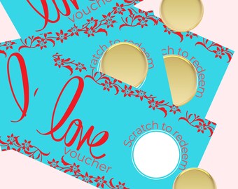 Personalized Scratch Off Love Coupon Cards, Anniversary Gift