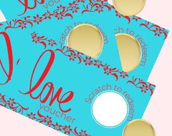 Scratch-Off Love Coupon Vouchers, Fun Date Night Gift