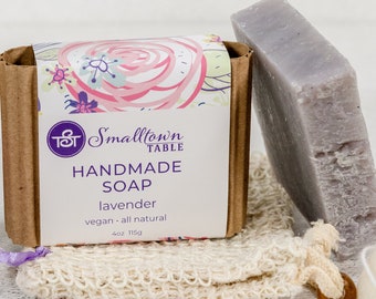Lavender Soap Bar Handmade Organic Soap, All Natural Vegan Body Soap, Sensitive Skin, Eco Friendly Gift, Homemade Soap Bars, Soap Gift Idea