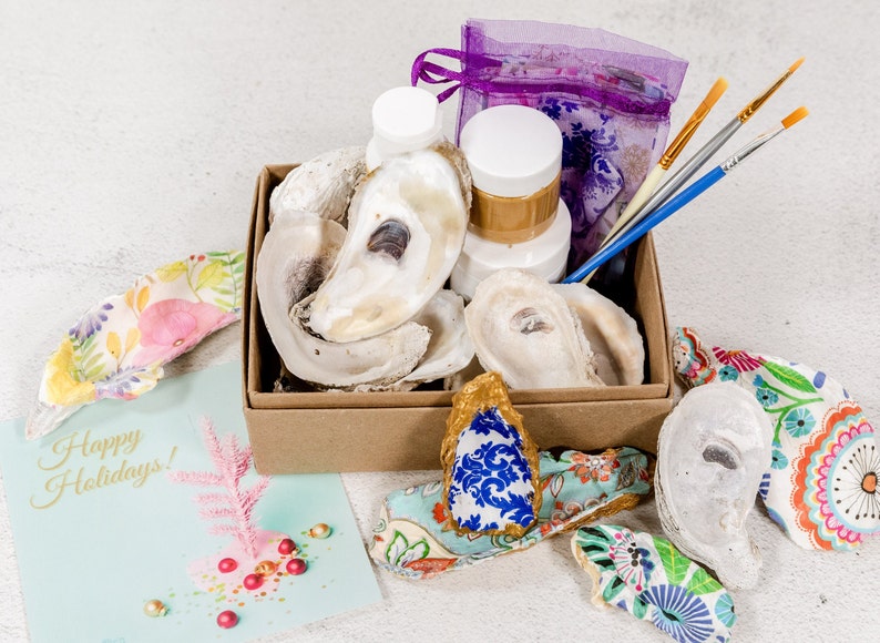 Decoupage Oyster Shell DIY Kit Party Event Craft 10 Packages Etsy