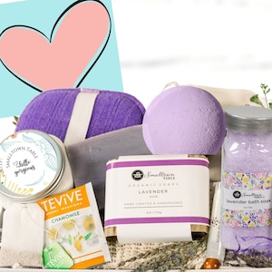 Spa Gift Set for Her: Self Care Package Pamper Yourself with Relaxing Lavender, Milk & Honey, Eucalyptus Angel Scents,Handcrafted Soap
