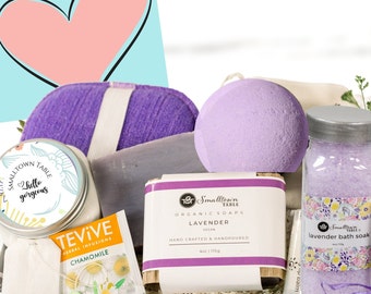 Self Care Gift Box, Organic Lavender Spa Set, Encouragement Gift