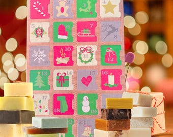 Handmade Soap Advent Calendar, 24 Day Christmas Countdown, Self-Care Spa Gift