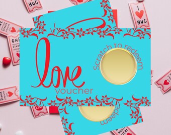 Anniversary Scratch Card, Love Coupons for Him, Vouchers for Adults, Personalized Surprise Scratch Off Valentine's Cards, Couples Party Game