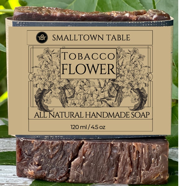 Soap Bar for Men, Tobacco Flower Soap, Stocking Stuffer for Him, Fair Trade Organic Masculine, Soaps for Men, Father's Day, Grooming Gifts