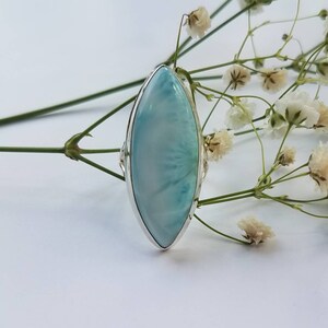 Sterling Silver Larimar Ring size 8