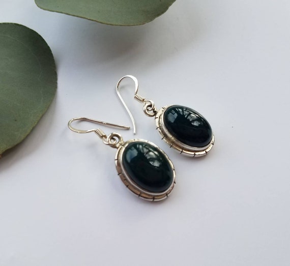 Sterling Silver Bloodstone Earrings