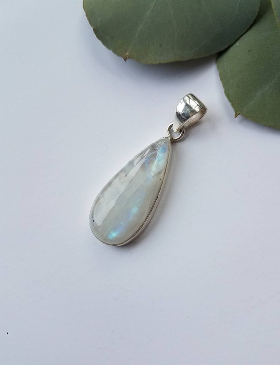 Sterling Silver Rainbow Moonstone Pendant
