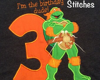 Full Body Teenage Mutant Ninja Turtle Birthday Shirt