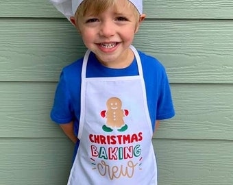 Christmas Baking Crew Apron and Chef Hat - Child