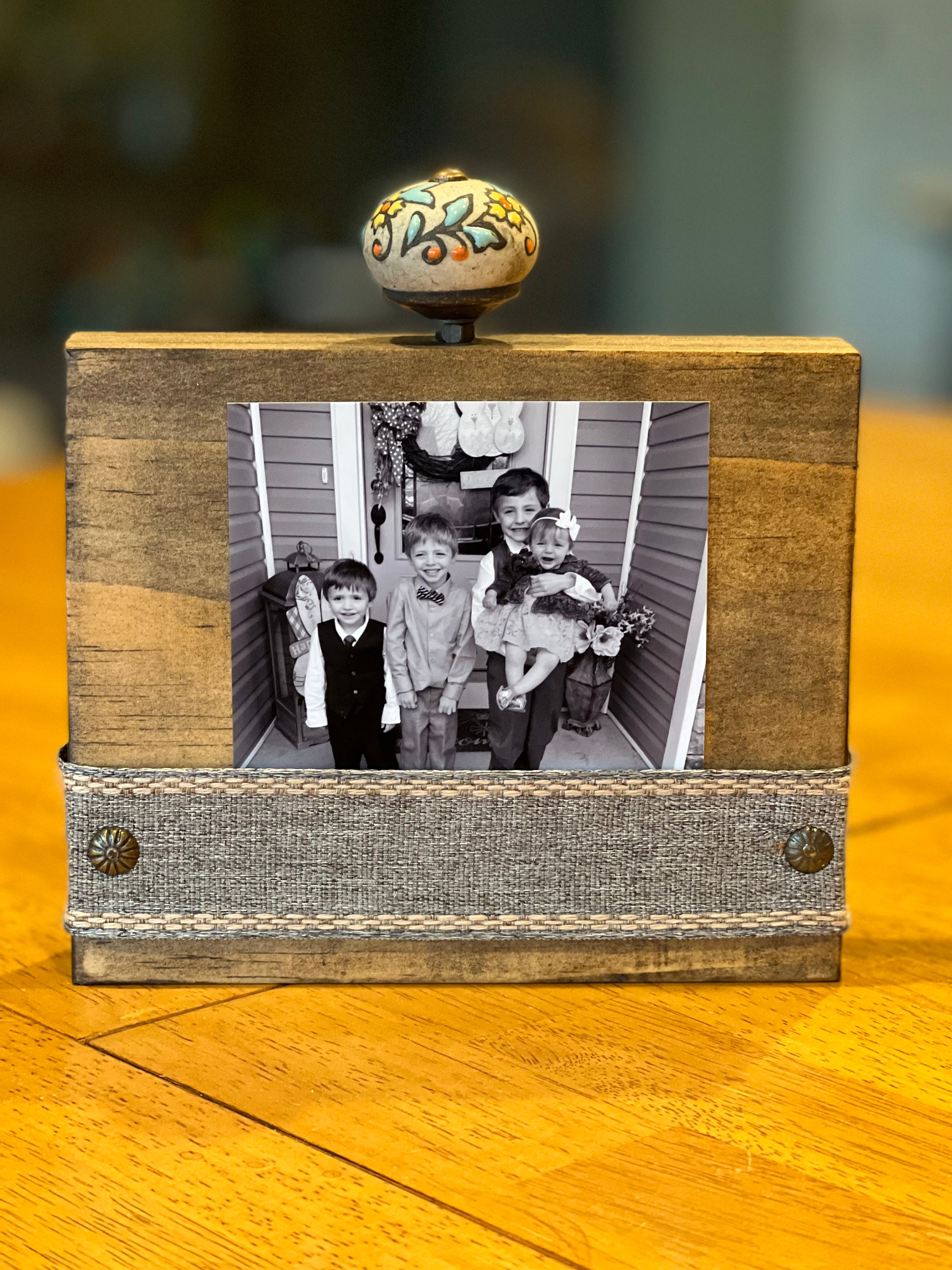 Handcrafted Wooden Photo Block: 4x4 Picture Frame Decor - Etsy