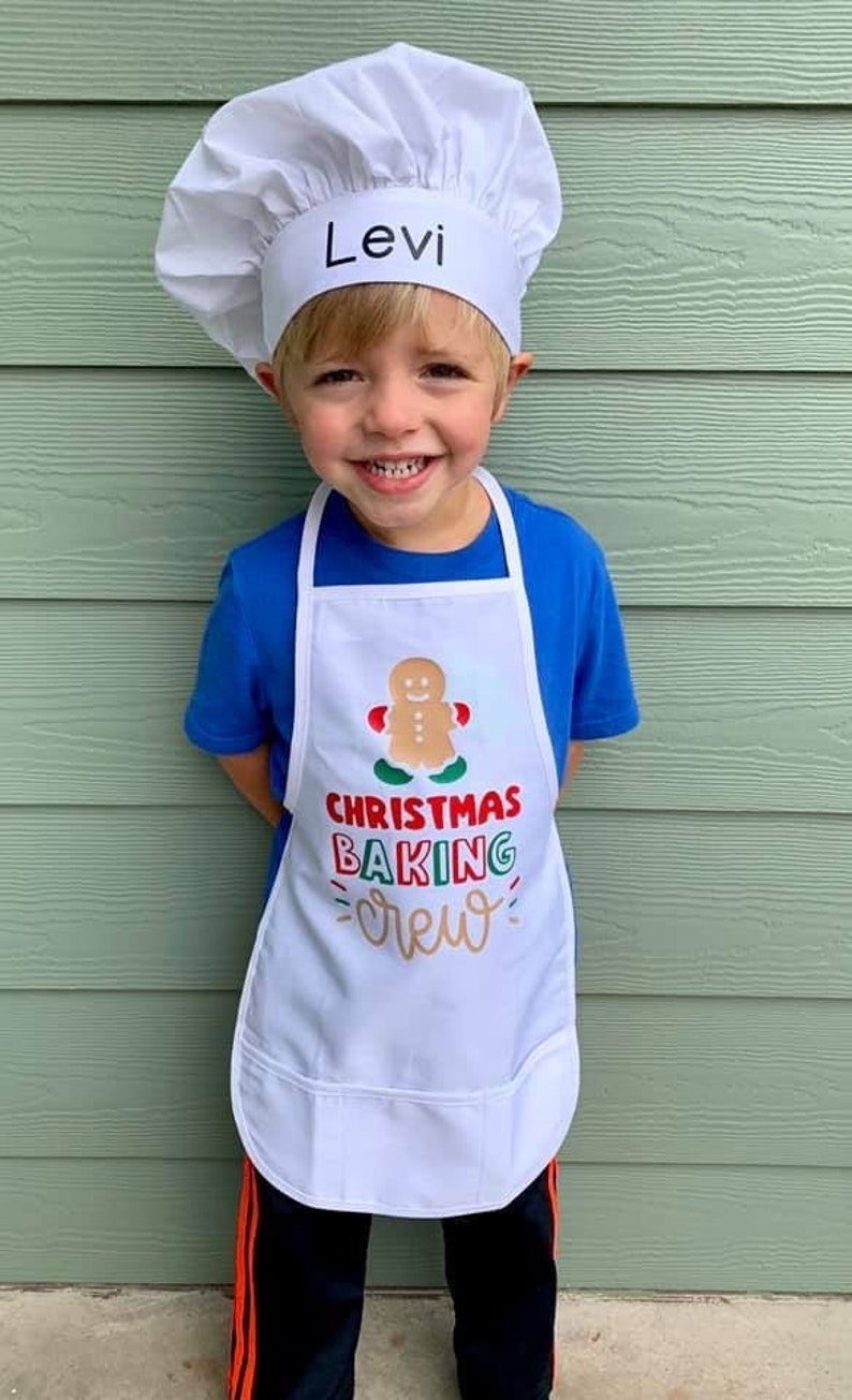 Christmas Baking Crew Apron and Chef Hat Child image 1