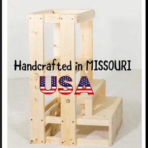 Adapted TeddyGrams Tot Tower for Children with Short Stature or Dwarfism  Toddler, Adjustable Step Stool,Montessori Furniture, Kitchen Tower